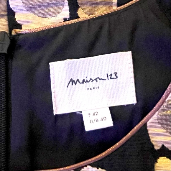 Maison 123 Paris Chic Black and Gold Sleeveless Dress - Picture 7 of 8